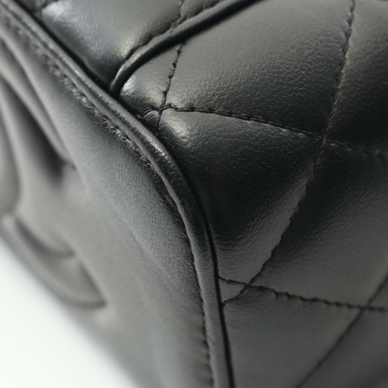 香奈兒 (CHANEL) 絎縫鏈條斜背包 AP3258 羊皮黑色金色五金-7