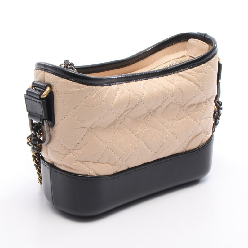 香奈兒 (CHANEL) Gabriel De Chanel 小號 Hobo 單肩包 A91810 皮革 粉紅色 黑色 二手-1