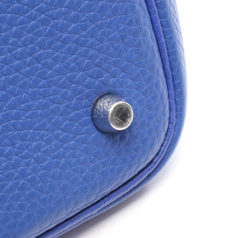 愛馬仕 Picotin Lock MM 手提包，Clemence 皮革，電光藍，二手，女士款，O SHW-10