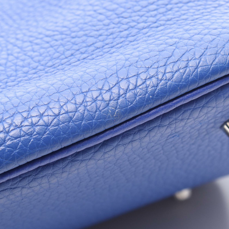 愛馬仕 Picotin Lock MM 手提包，Clemence 皮革，電光藍，二手，女士款，O SHW-11