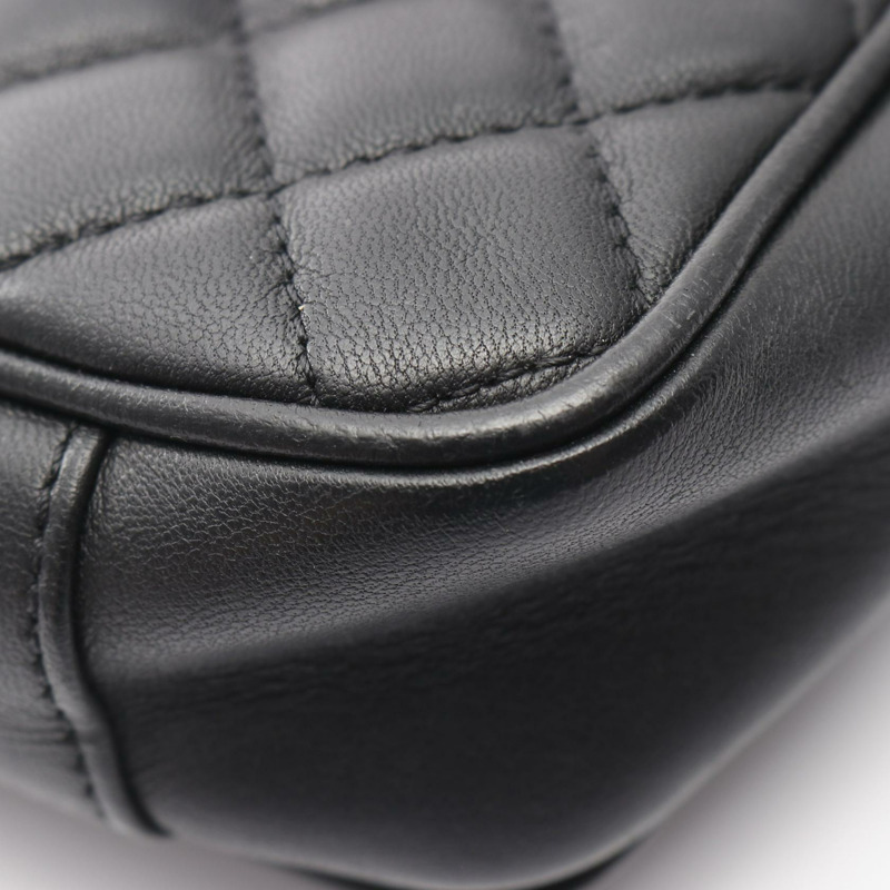 香奈兒 (CHANEL) Matelasse 鏈條肩背包 A57896 羊皮黑 二手 金五金-7