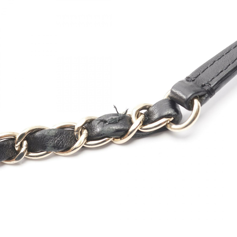 香奈兒 (CHANEL) Matelasse 鏈條肩背包 A57896 羊皮黑 二手 金五金-9