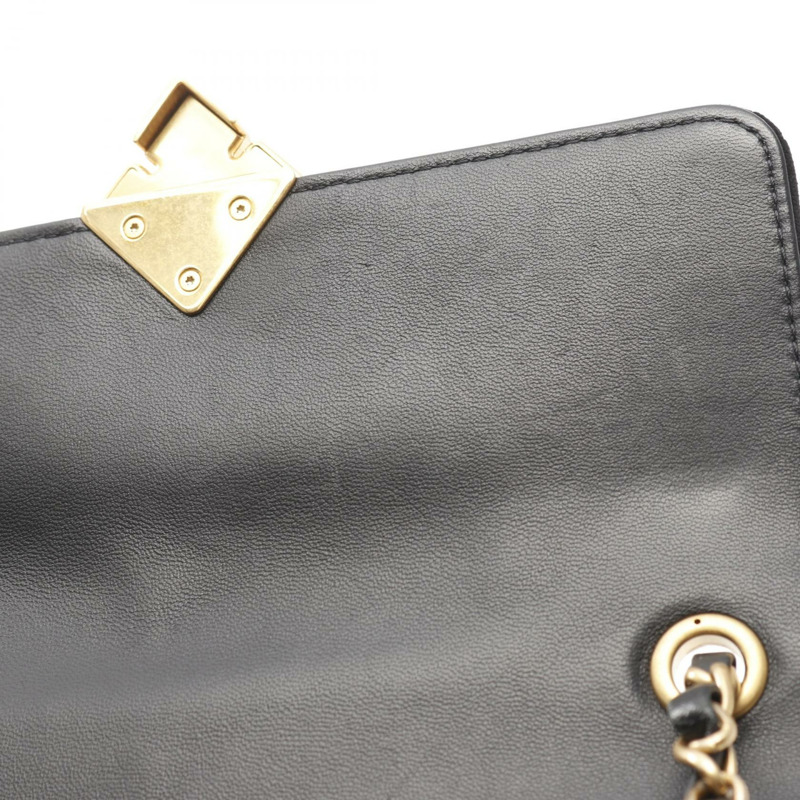 香奈兒 (CHANEL) 絎縫肩鍊斜背包，黑色絲絨布料，二手女款，金色五金配件-5