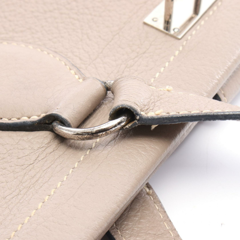 愛馬仕 Cabas35 單肩托特包,峽灣皮革,米色,灰棕色,二手,帶五金件。-7