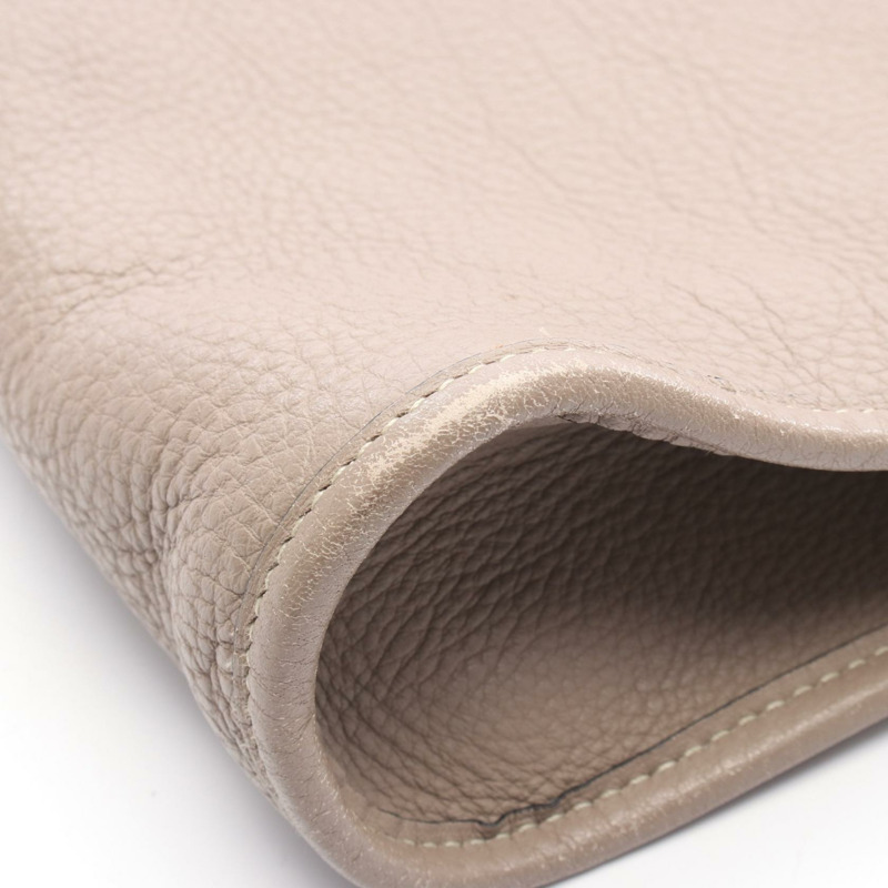 愛馬仕 Cabas35 單肩托特包,峽灣皮革,米色,灰棕色,二手,帶五金件。-8