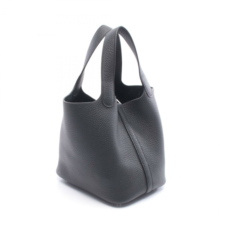 愛馬仕 Picotin Lock PM 手提包,Clemence 皮革,黑色,二手,女士款,K SHW-1