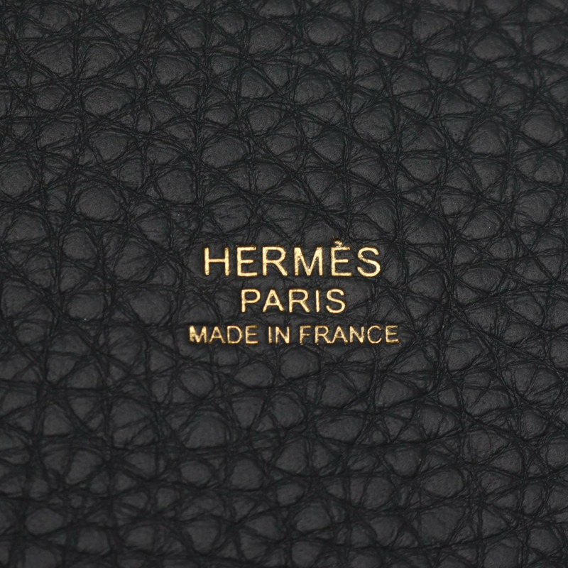 愛馬仕 Picotin Lock PM Eclat 手提包,Clemence Swift 皮革,灰色/黑色,二手,金色五金-3