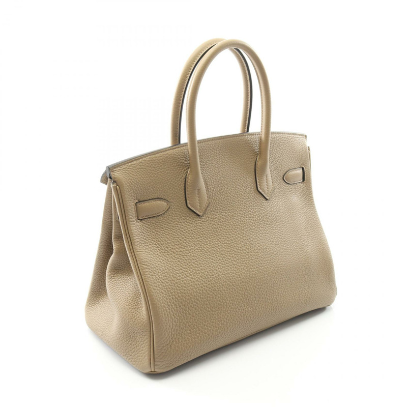 愛馬仕 Birkin 30 手提包,Clemence 皮革,米色 Marfa 二手女士 B SHW-1