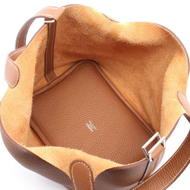 愛馬仕 Picotin Lock PM 手提包，Clemence 皮革，棕色，二手，女士 K SHW-2