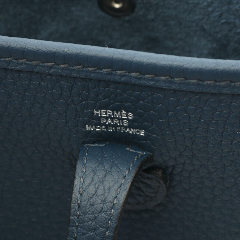 愛馬仕 Evelyne TPM Amazon 單肩斜背包，Clemence 皮革，海軍藍，二手 SHW-3