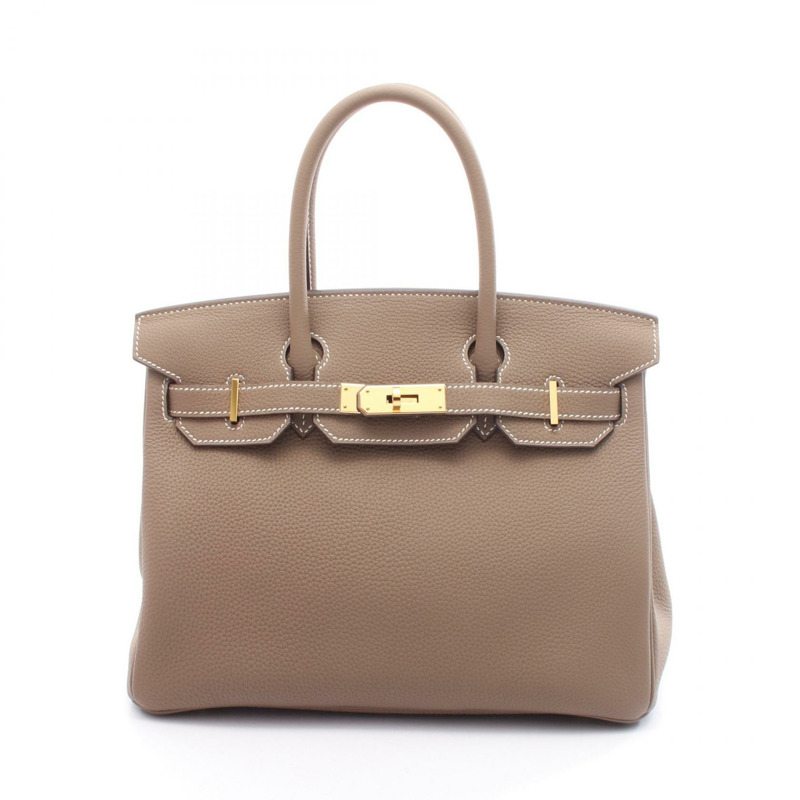 愛馬仕 Birkin 30 手提包,Togo 皮革,棕色/灰褐色,二手,女士,D 碼,金色五金-0
