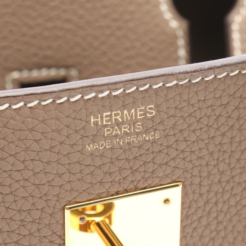 愛馬仕 Birkin 30 手提包,Togo 皮革,棕色/灰褐色,二手,女士,D 碼,金色五金-3