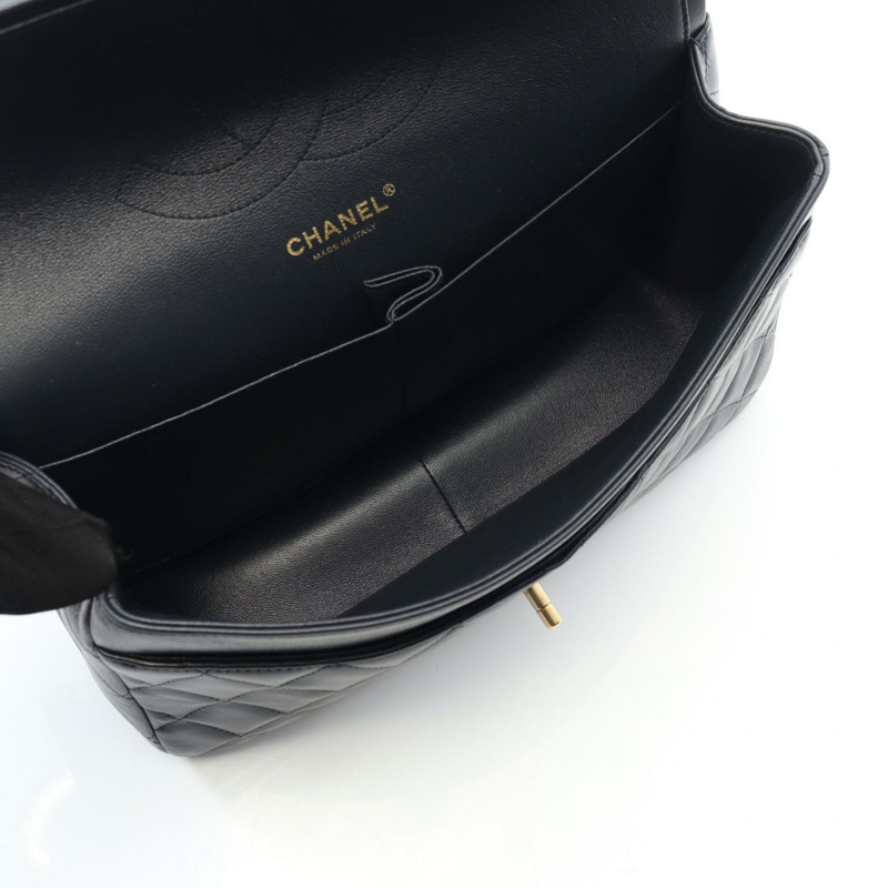 香奈兒 (CHANEL) Matelasse W 翻蓋鏈條單肩包,羊皮,海軍藍,二手,金色五金,女士-2