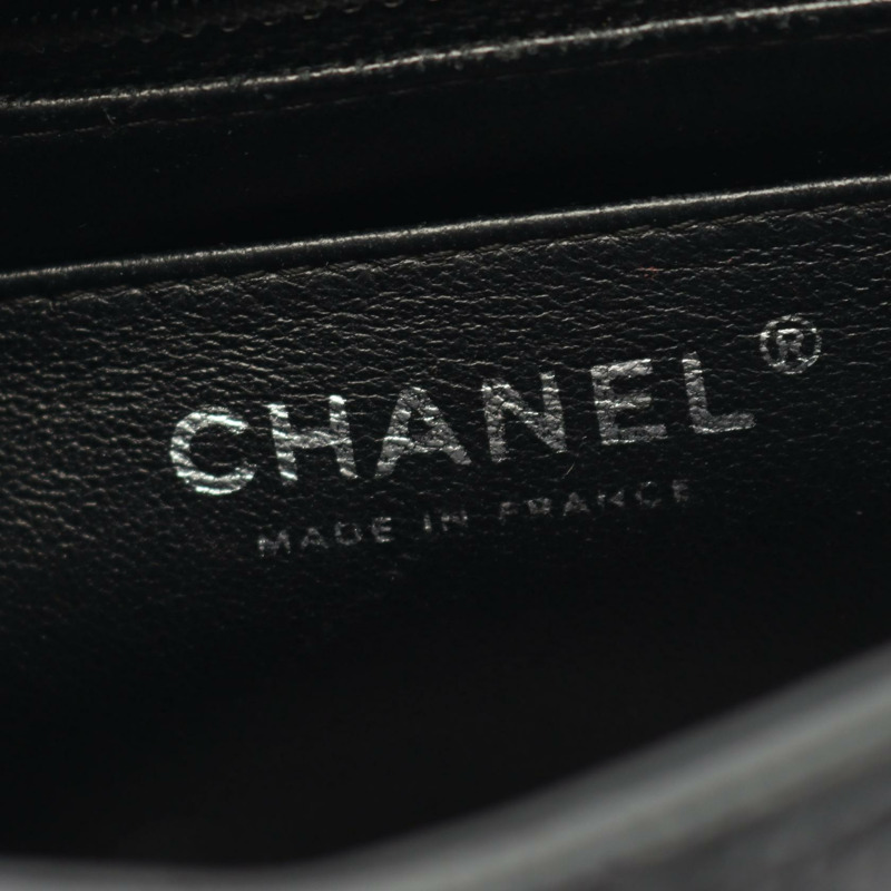 香奈兒迷你絎縫鏈條肩背斜背包，小牛皮，黑色，二手，銀色五金，Coco-3