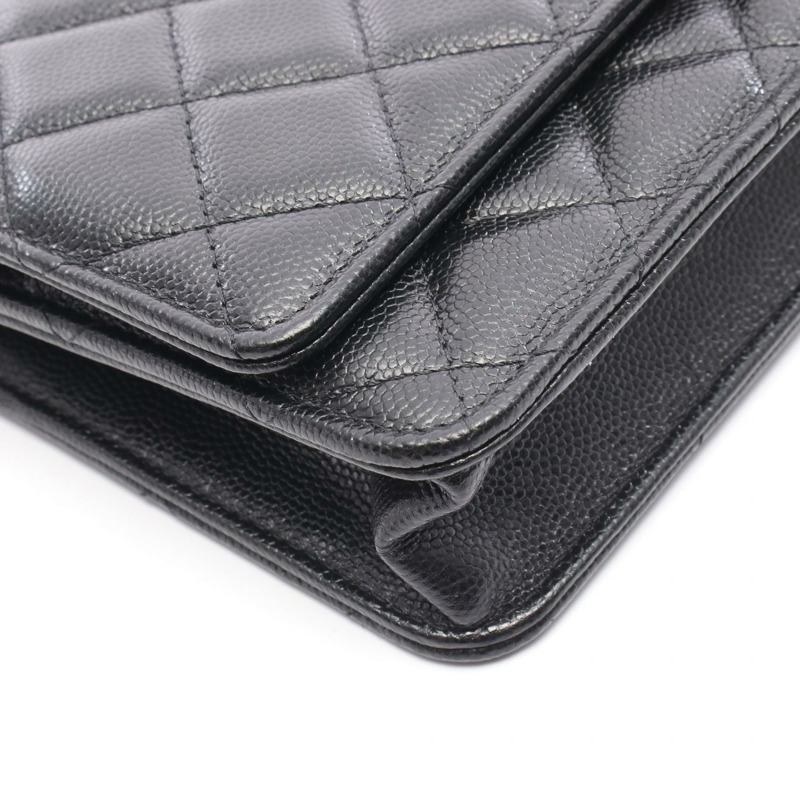 香奈兒 (CHANEL) 絎縫斜背包 AP0250 黑色皮革 二手 女士 GHW CC-6