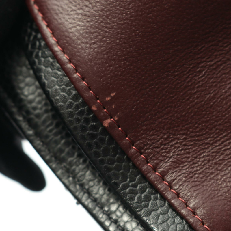 香奈兒 (CHANEL) Matelasse W 翻蓋鏈條肩背包 小牛皮 GHW 黑色 二手 女士 CC-5