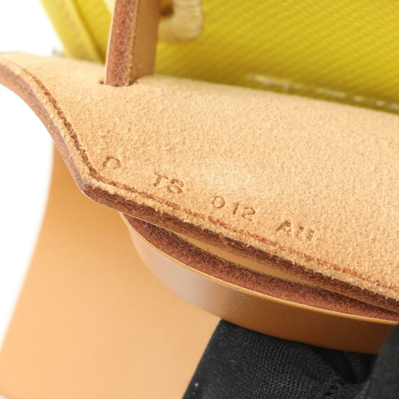 愛馬仕 Herbag Zip PM 單肩手提包 Toile H Berline 帆布皮革 黃色 二手-4