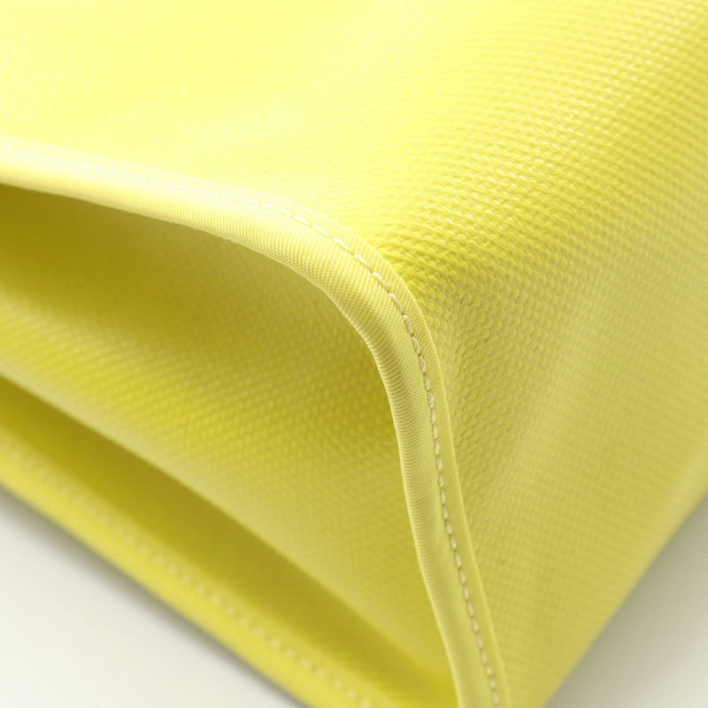 愛馬仕 Herbag Zip PM 單肩手提包 Toile H Berline 帆布皮革 黃色 二手-5