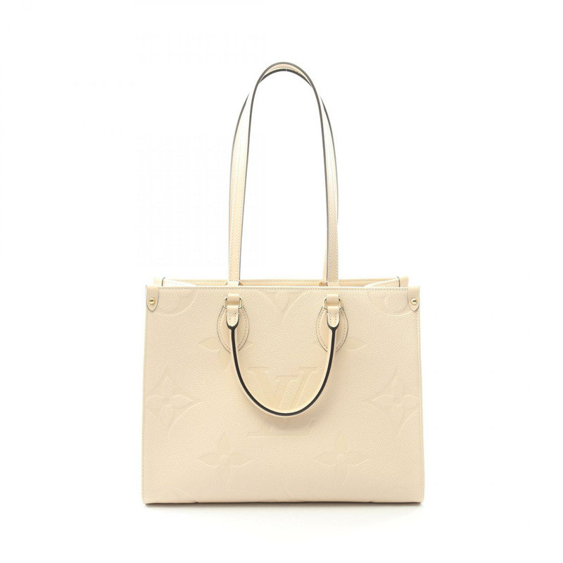 路易威登 OntheGo 中型手提包 M46531 Monogram Empreinte 皮革米色二手貨-0
