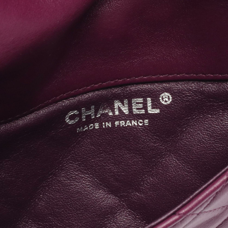 香奈兒 (CHANEL) 絎縫鏈條肩背包,紫色皮革,二手,SHW 女款-3