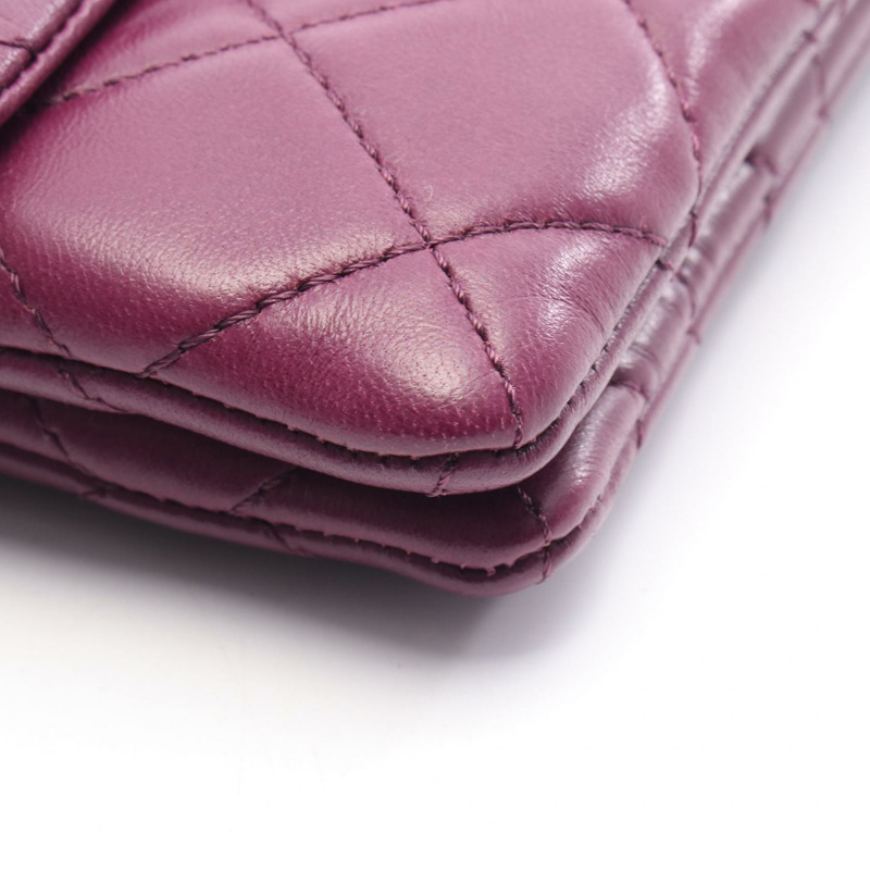 香奈兒 (CHANEL) 絎縫鏈條肩背包,紫色皮革,二手,SHW 女款-6