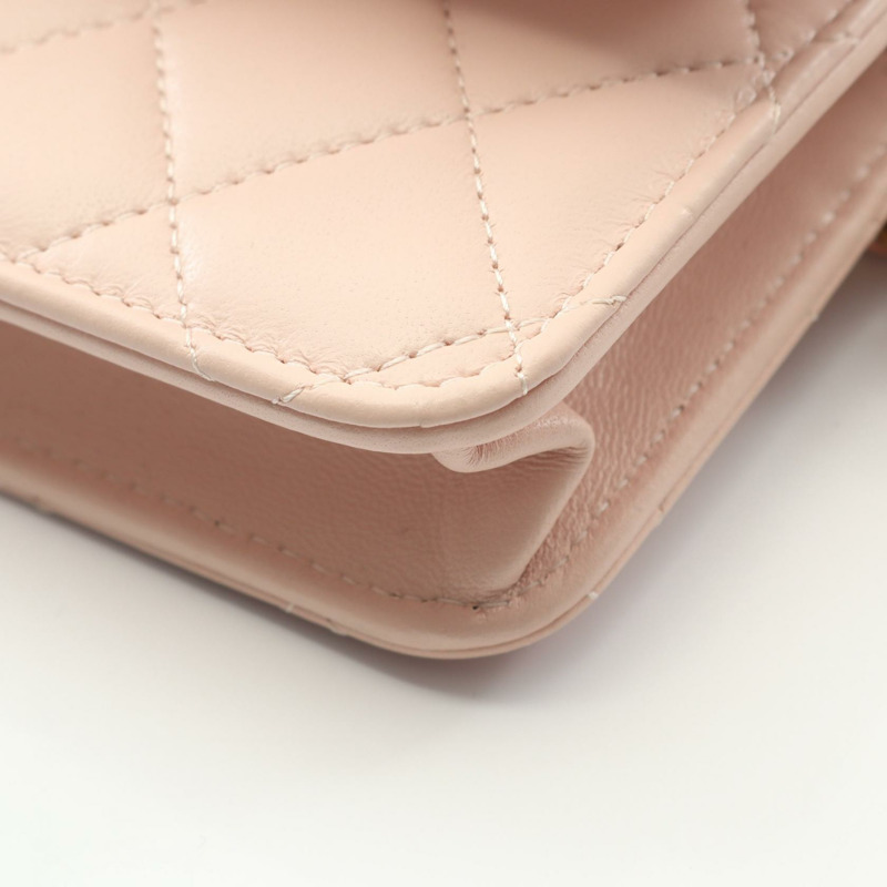 香奈兒 (CHANEL) 絎縫鏈條單背包 AP3071 粉紅皮革二手金色五金女款-5