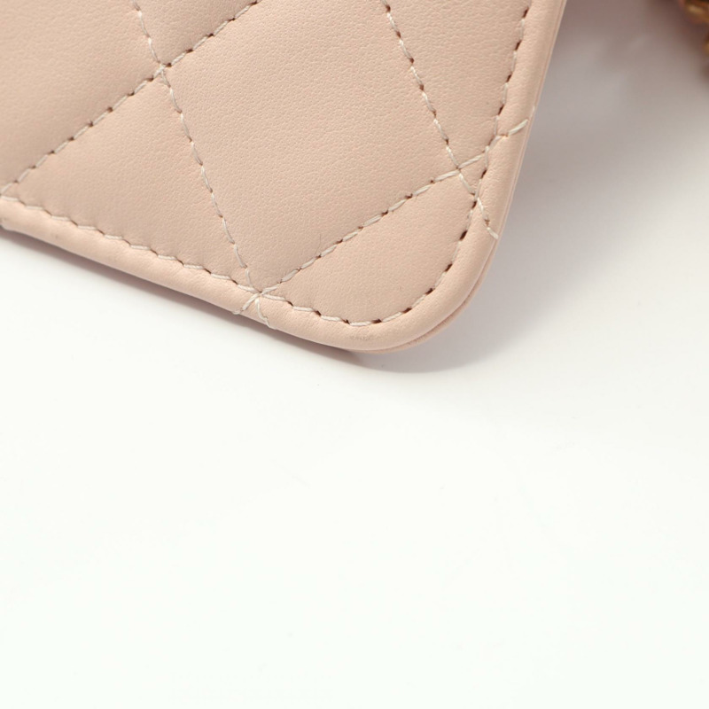 香奈兒 (CHANEL) 絎縫鏈條單背包 AP3071 粉紅皮革二手金色五金女款-6