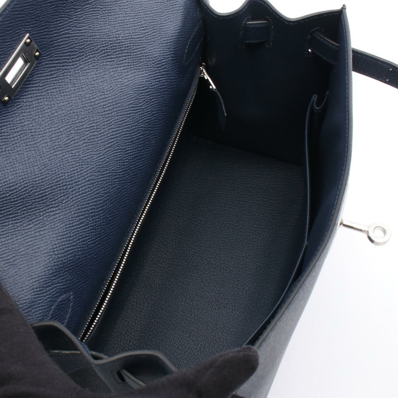 愛馬仕 Kelly 28 單肩手提包,Epsom 皮革,藍色/海軍藍,二手,女士,帶五金配件-2