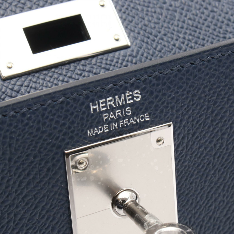 愛馬仕 Kelly 28 單肩手提包,Epsom 皮革,藍色/海軍藍,二手,女士,帶五金配件-3