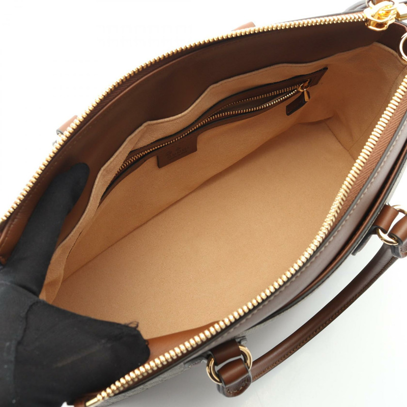 GUCCI GG Supreme 托特斜背包 779768 帆布皮革 米色棕色 二手-2