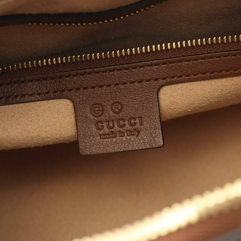 GUCCI GG Supreme 托特斜背包 779768 帆布皮革 米色棕色 二手-3