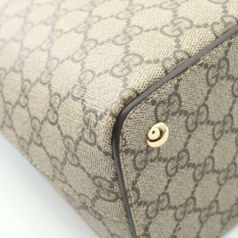 GUCCI GG Supreme 托特斜背包 779768 帆布皮革 米色棕色 二手-4