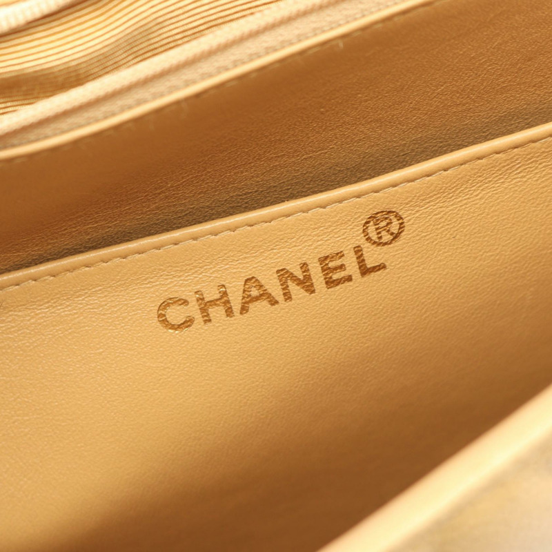 香奈兒 Matelasse 公事包,小牛皮,金五金,米色,二手,女士 CC-3