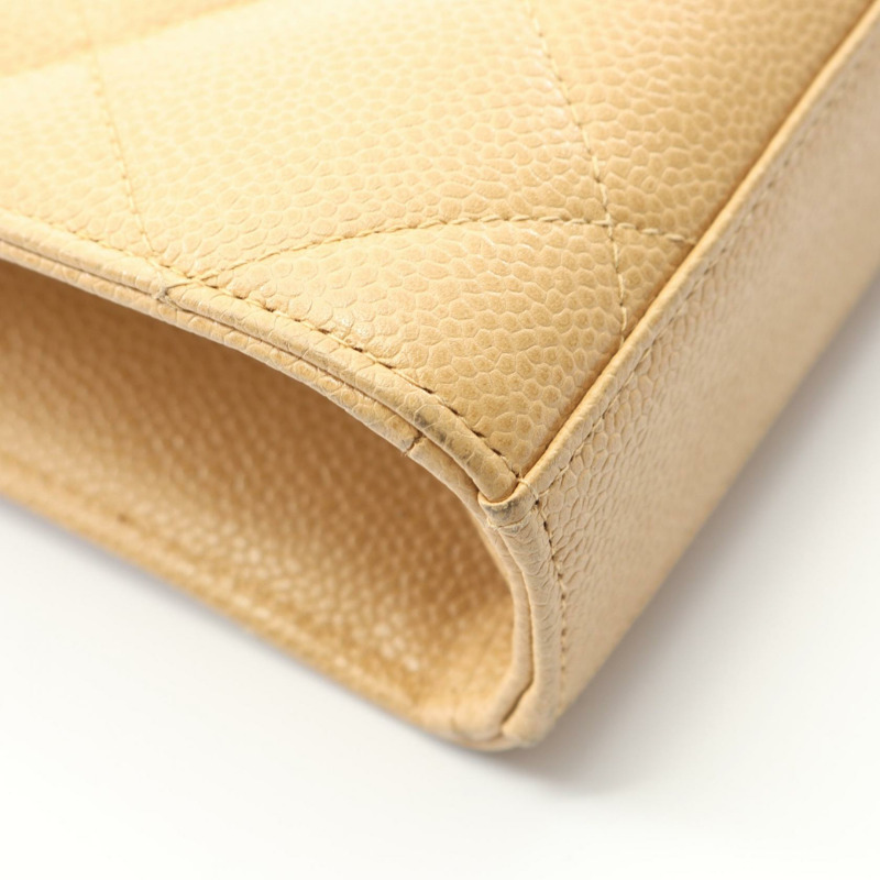 香奈兒 Matelasse 公事包,小牛皮,金五金,米色,二手,女士 CC-10