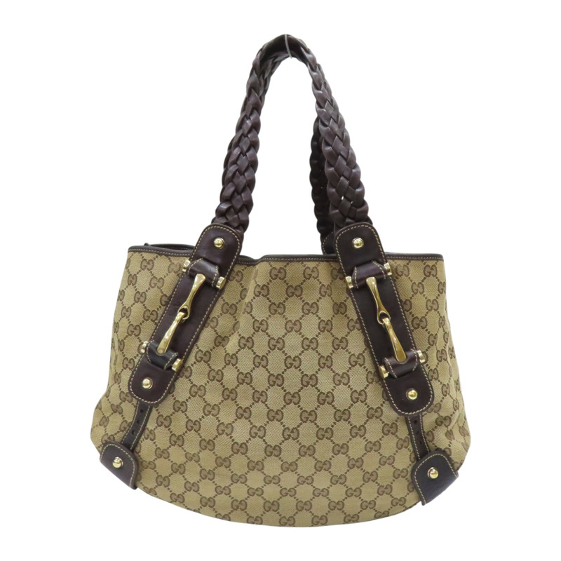 棕色 緹花帆布 手提包【GUCCI 古馳】 162900-0