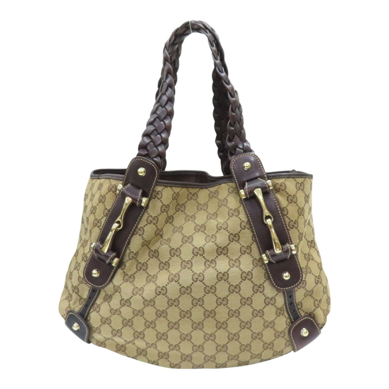 棕色 緹花帆布 手提包【GUCCI 古馳】 162900-1