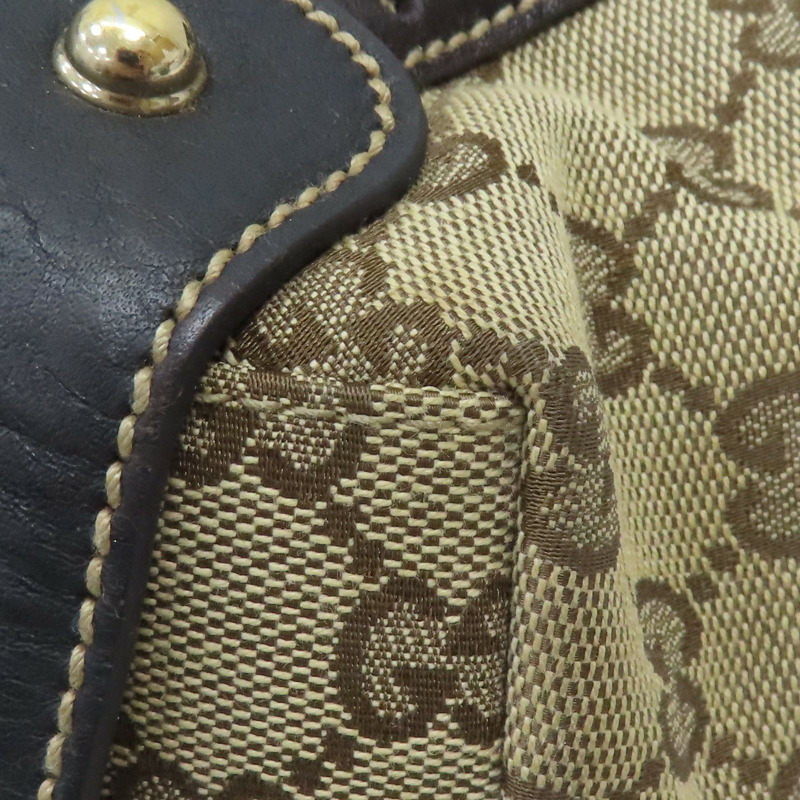 棕色 緹花帆布 手提包【GUCCI 古馳】 162900-10