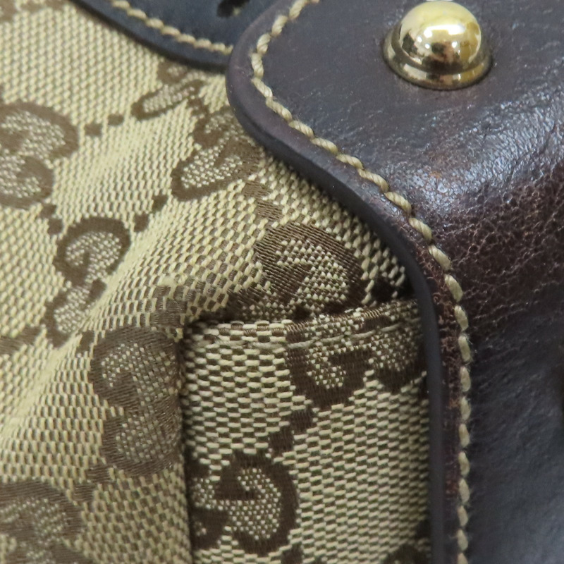 棕色 緹花帆布 手提包【GUCCI 古馳】 162900-11