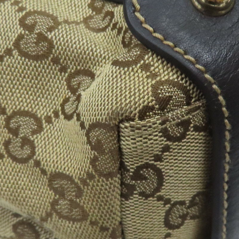 棕色 緹花帆布 手提包【GUCCI 古馳】 162900-13