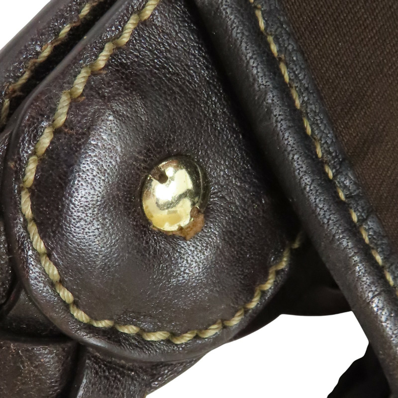 棕色 緹花帆布 手提包【GUCCI 古馳】 162900-17