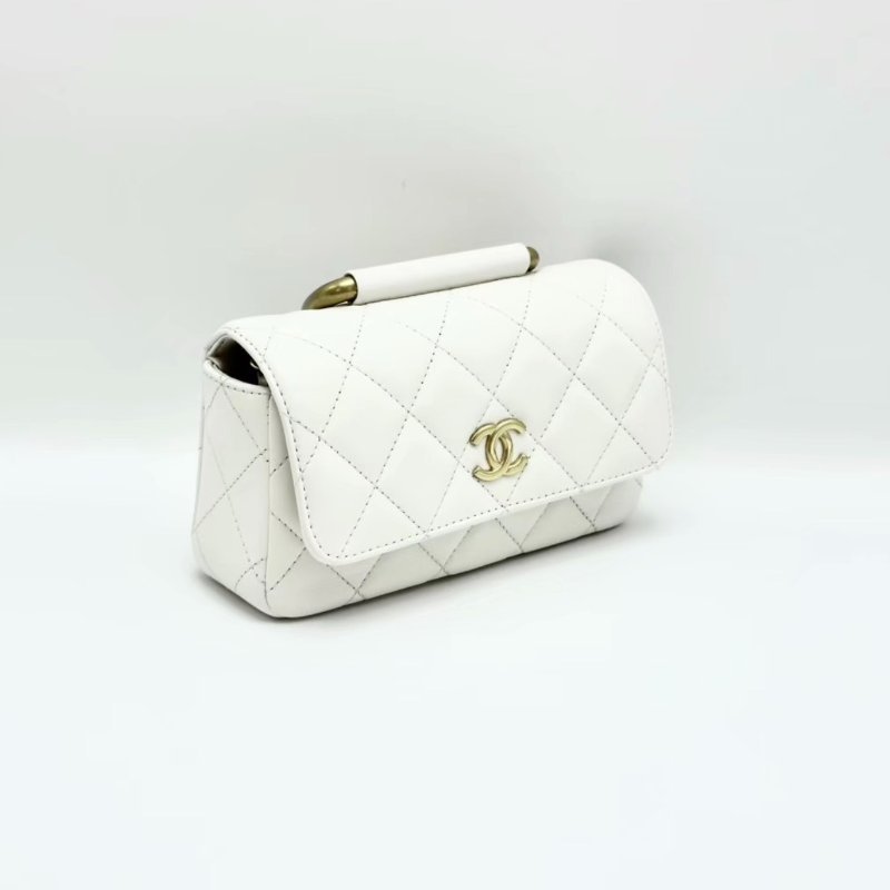 CHANEL 白金圓環手柄方胖子手提肩背斜背包 17*9.5*6.5 98新配件塵袋-1