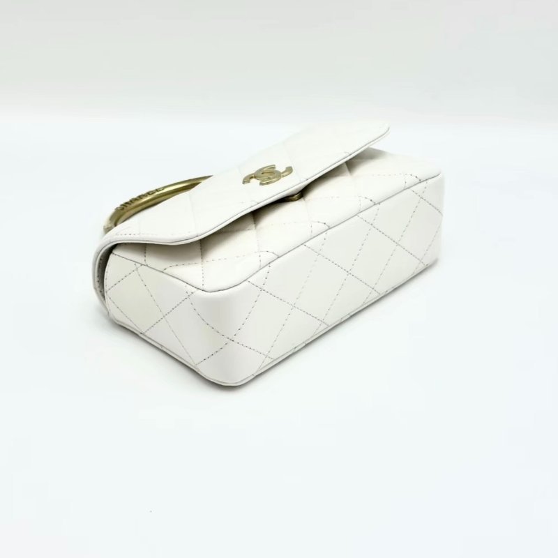 CHANEL 白金圓環手柄方胖子手提肩背斜背包 17*9.5*6.5 98新配件塵袋-2