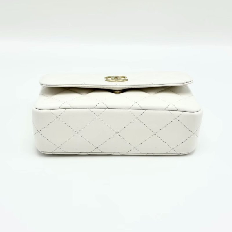 CHANEL 白金圓環手柄方胖子手提肩背斜背包 17*9.5*6.5 98新配件塵袋-3