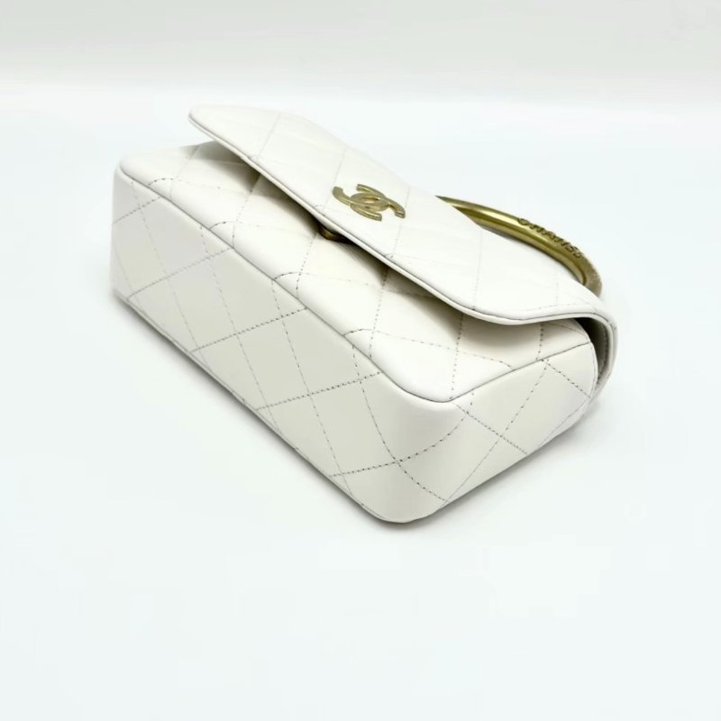 CHANEL 白金圓環手柄方胖子手提肩背斜背包 17*9.5*6.5 98新配件塵袋-4