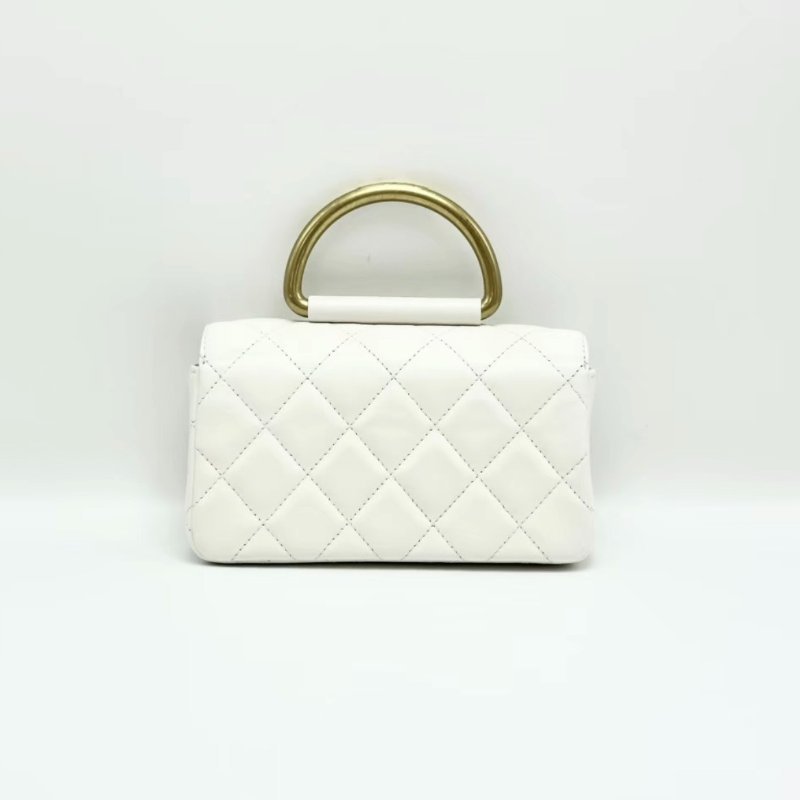 CHANEL 白金圓環手柄方胖子手提肩背斜背包 17*9.5*6.5 98新配件塵袋-5