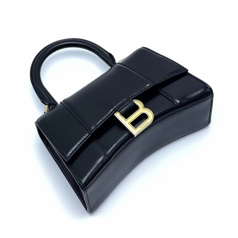 BALENCIAGA XS黑金手提斜背沙漏包 19*12*7 98新配件塵袋-3