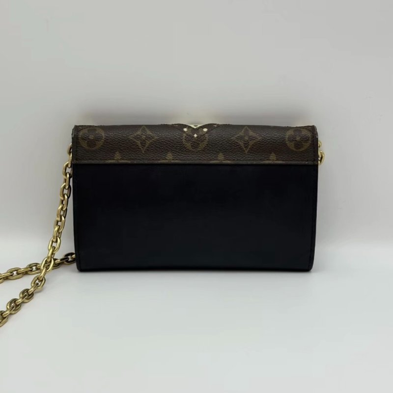 LV 拼色老花twist woc肩背斜背鏈條包19*12*3.5 98新配件塵袋-5