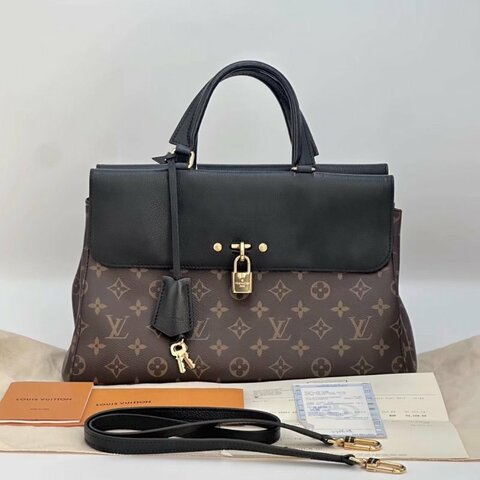 LV 老花拼色Venus手提斜背包34*22*12 98新配件塵袋購證鎖鑰匙