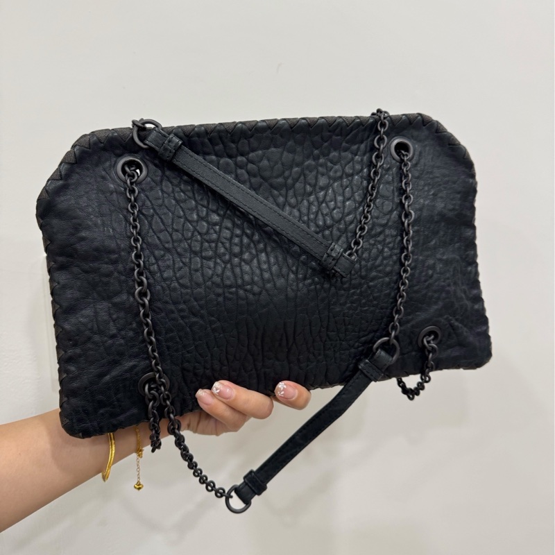 BOTTEGA VENETA Nappa Intrecciato Duo 灰黑 肩背包 手提包 側背包 斜背包-1