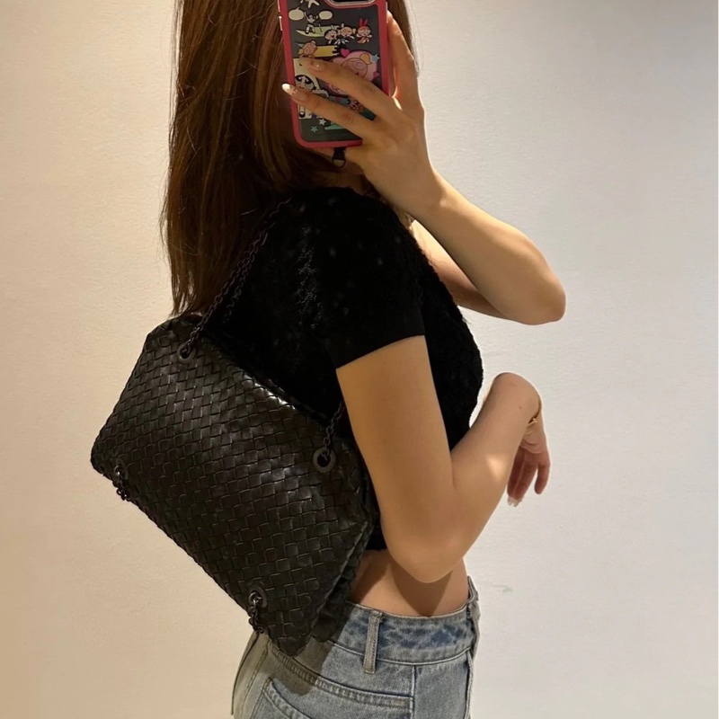 BOTTEGA VENETA Nappa Intrecciato Duo 灰黑 肩背包 手提包 側背包 斜背包-4